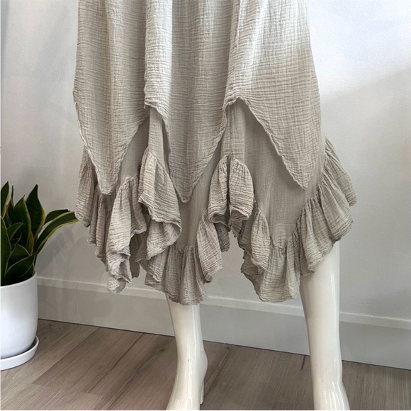 St. Tropez Boho Gauze Flouncy & Flowy Midi Skirt - Picture 9 of 10